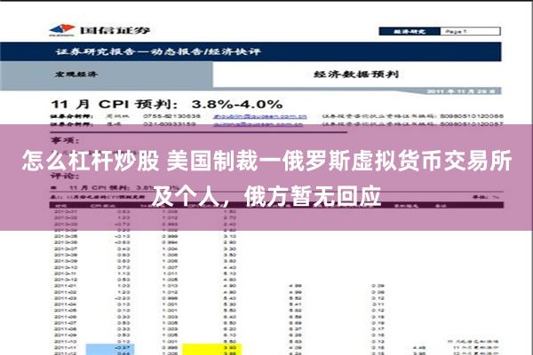 怎么杠杆炒股 美国制裁一俄罗斯虚拟货币交易所及个人，俄方暂无回应